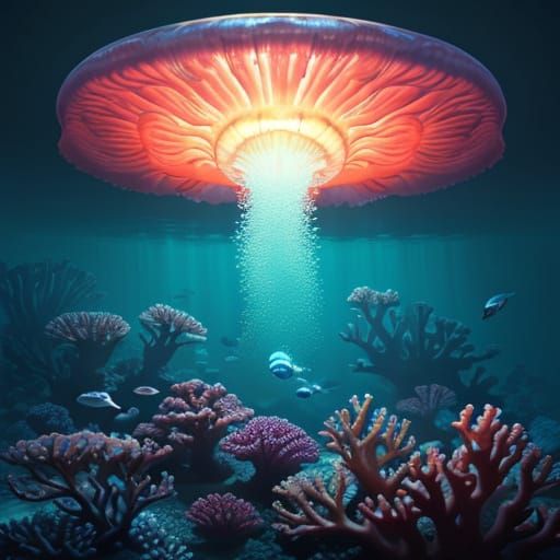 Underwater City Concept Art in Pastel Colors