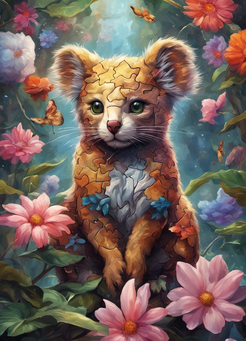Puzzle-Blumen-Koalakatzenbär