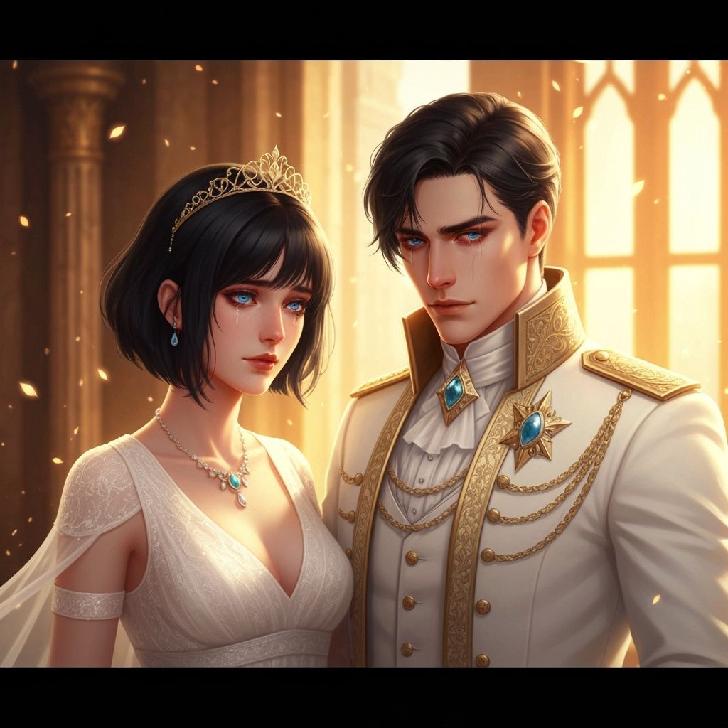 English Emperor and Princess: Eternal Love in Matte Painting...