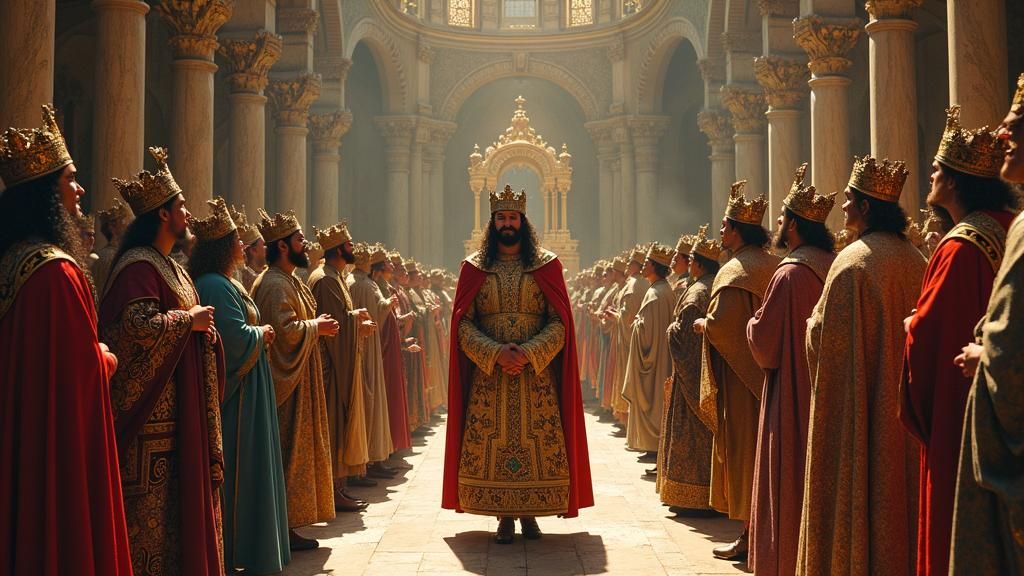 King David and Retinue in Ornate Attire