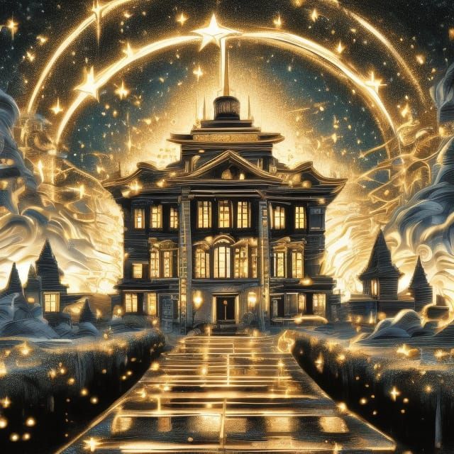 house of stars on the path of gold in a dream of old <lora:S...