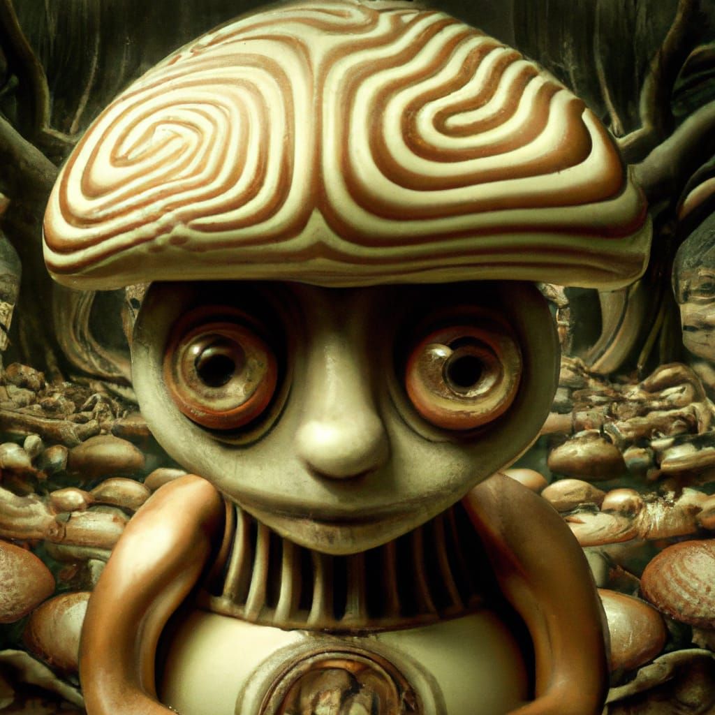 Cosmic Fantasy: Mushroom Zombie in Wonderland Painting