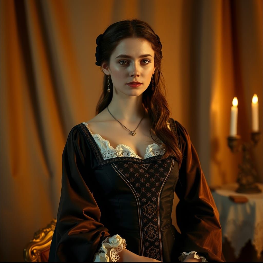 Renaissance Woman in Golden Cinematic Lighting