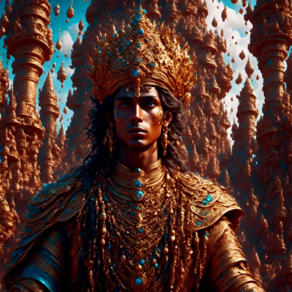 Young Handsome Boy Idol in Hindu Temple