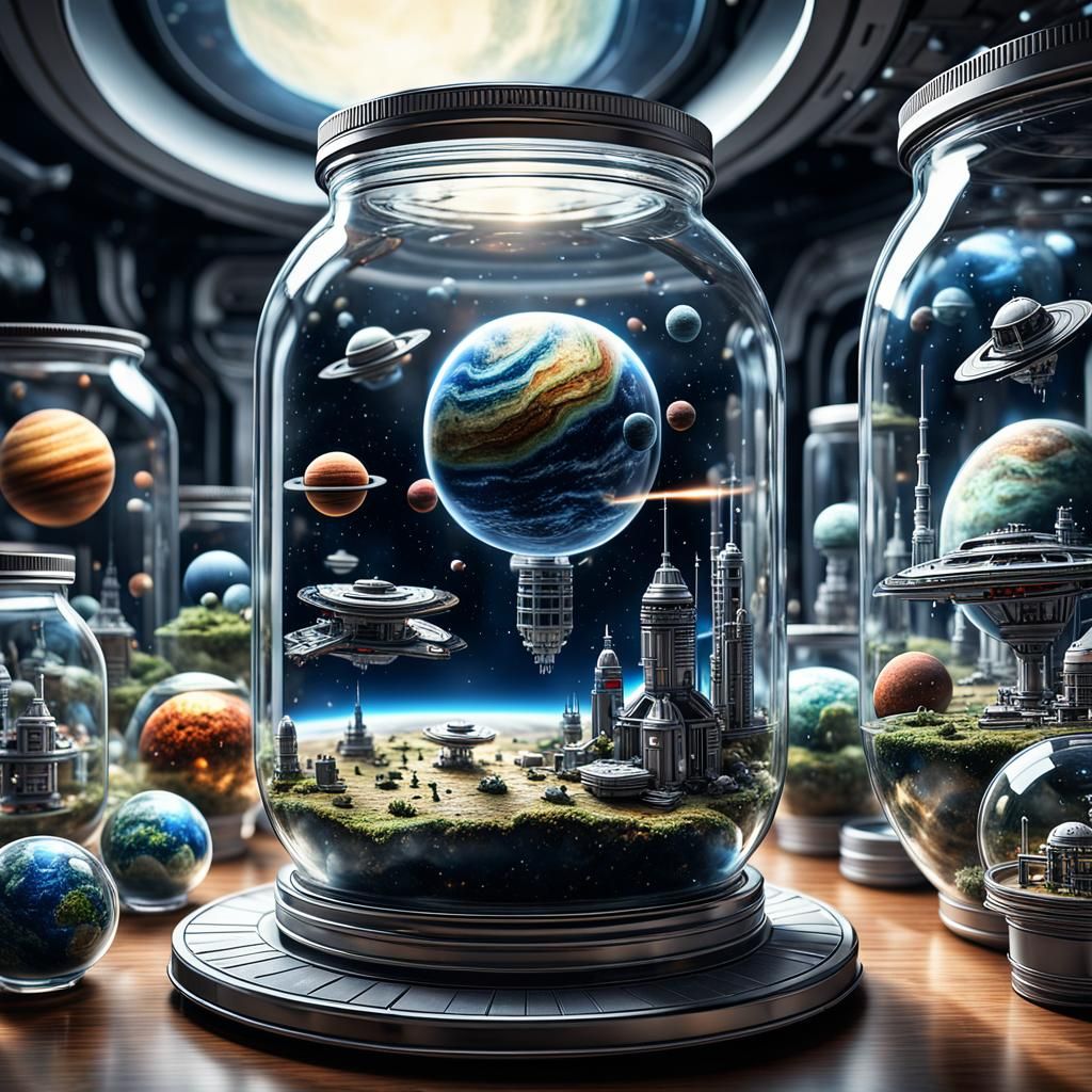 Planets and Spaceships in a Jar: Hyperrealistic