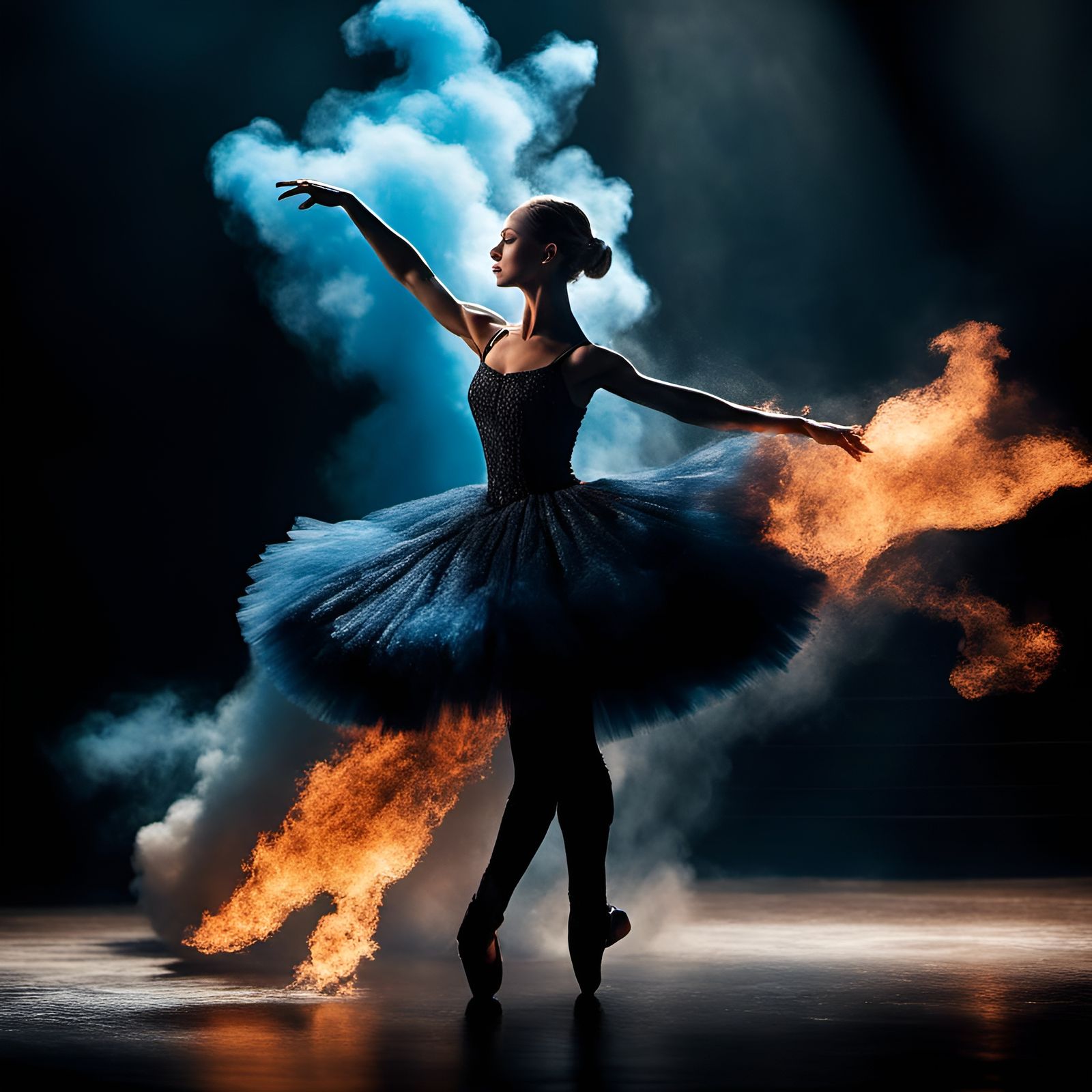 Fiery Ice Ballerina Dances in Gothic Sci-Fi Style