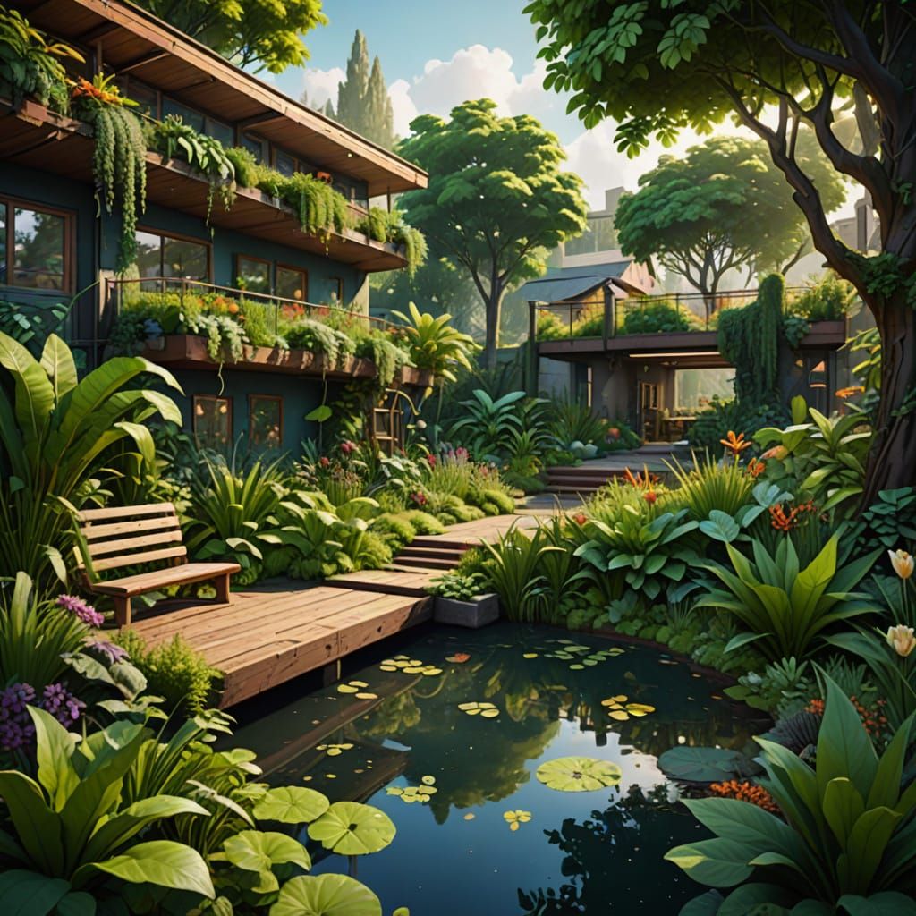 Vibrant Urban Garden Design for Biodiversity and Sustainable...