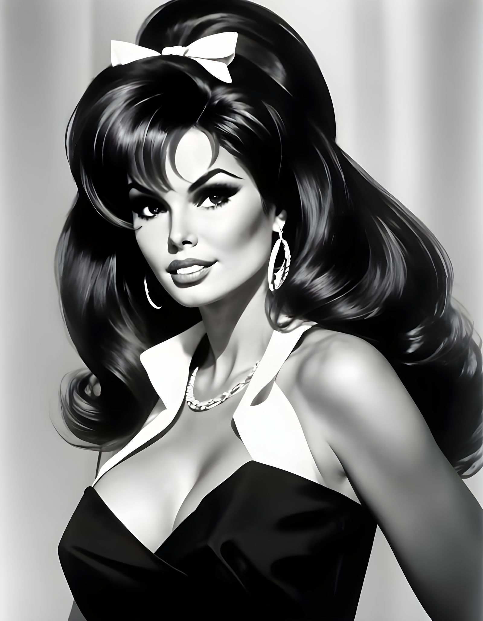 Raquel Welch in Vintage Black and White Style