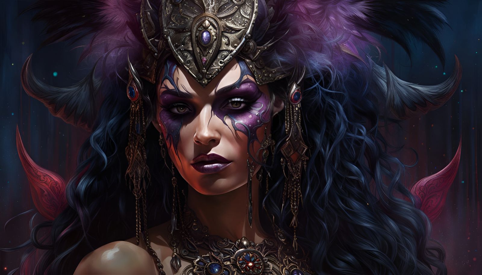 Gothic Horror Demoness in Hyperrealistic Style