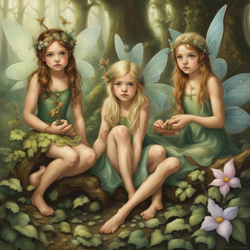 Enchanting Fairies and Elves in Fantasy Scene
