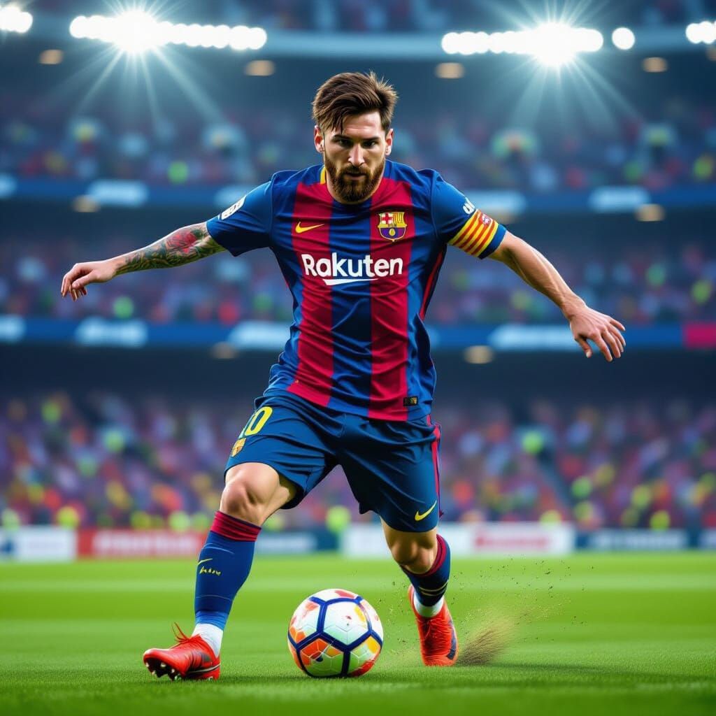 Lionel Messi: Dynamic Soccer Illustration