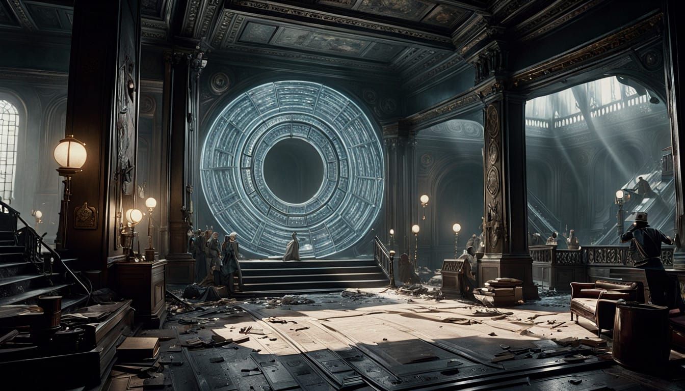 Gritty Cyberpunk Computer Lair in Cinematic Realism