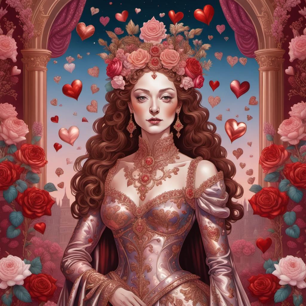 Renaissance Queen at Valentine Masquerade Ball