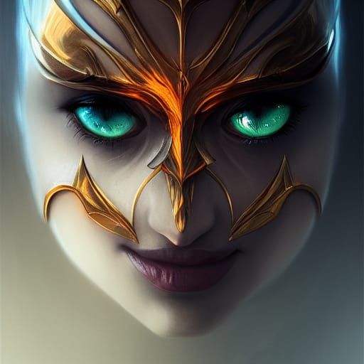 Eye of Sauron Portrait in Art Nouveau Style