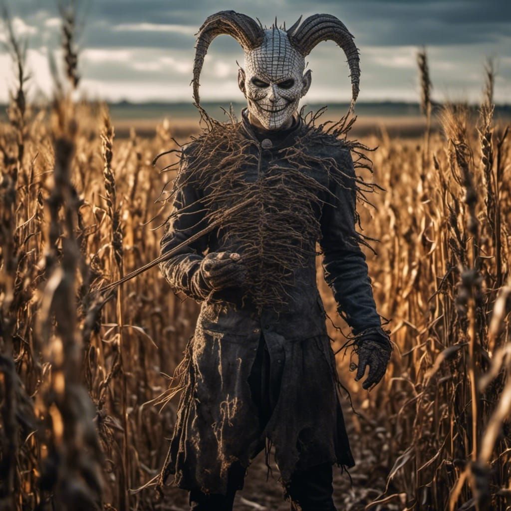 Pinhead as Demonic Farmer in Iowa Cornfield