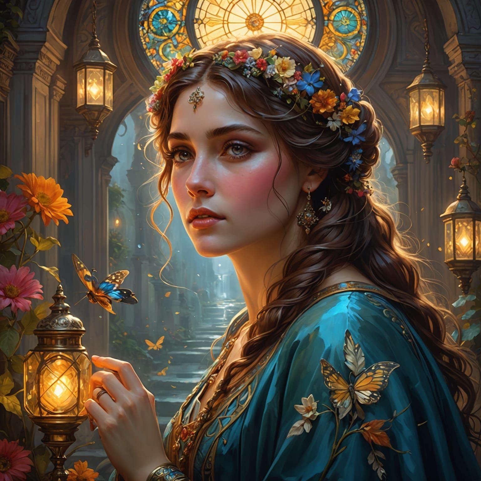 Dreamy Luminous Fish in Renaissance Style