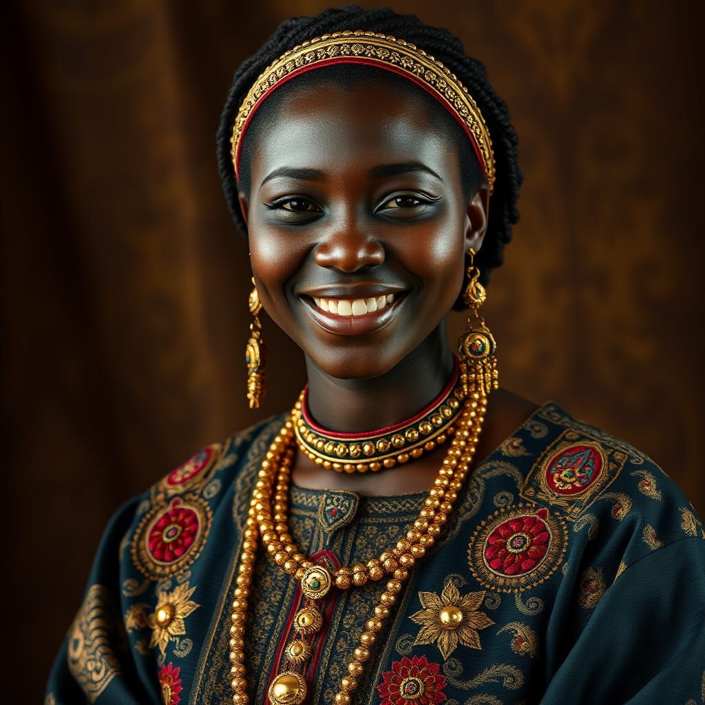 Elegant 10th Century Noblewoman in Vibrant Attire