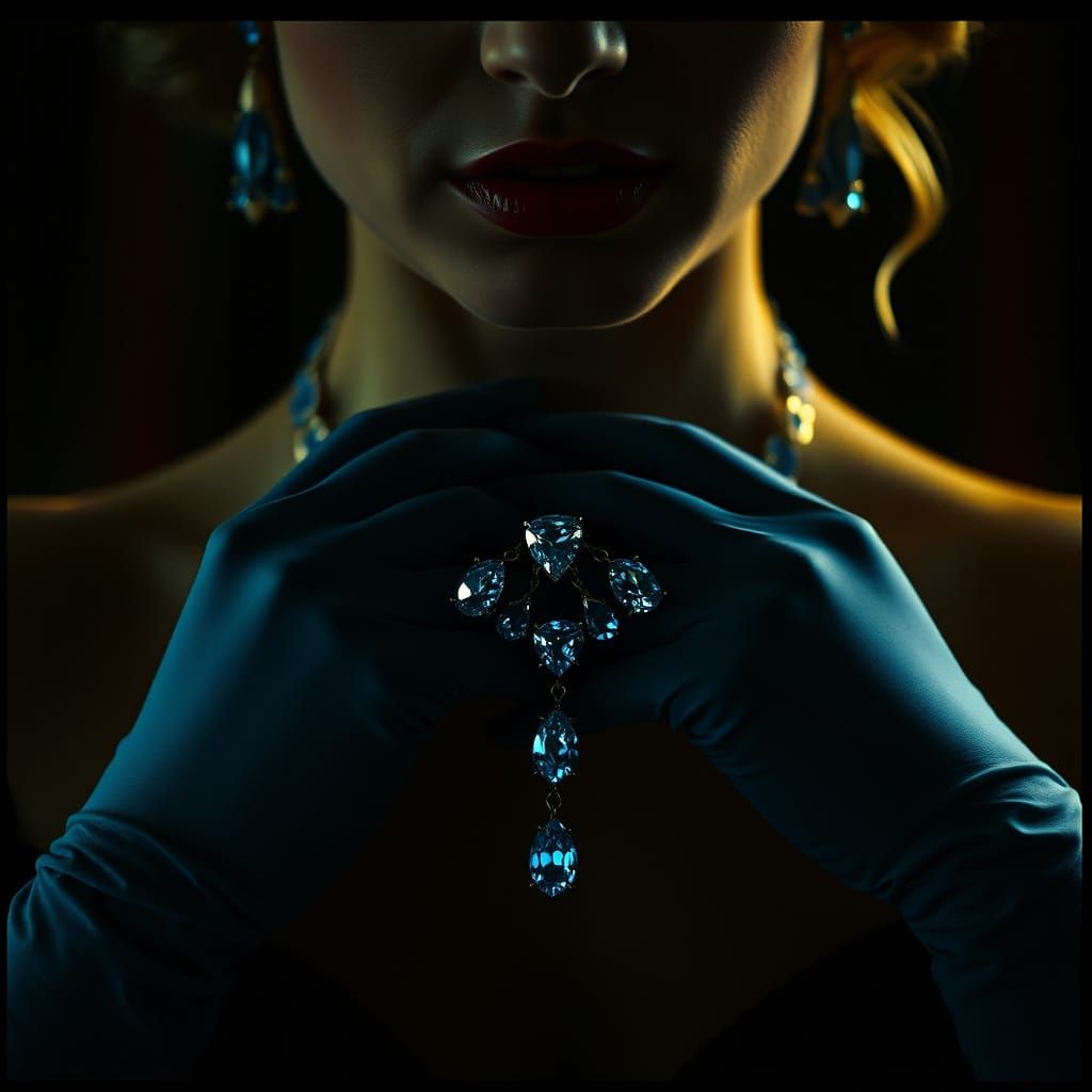 Luxurious Blue Diamond Necklace in Elegant, Classic Style