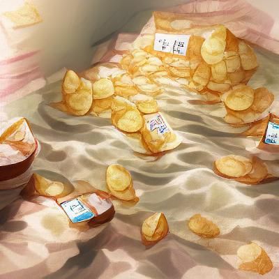 Potato Chips in Surreal Salt Ocean