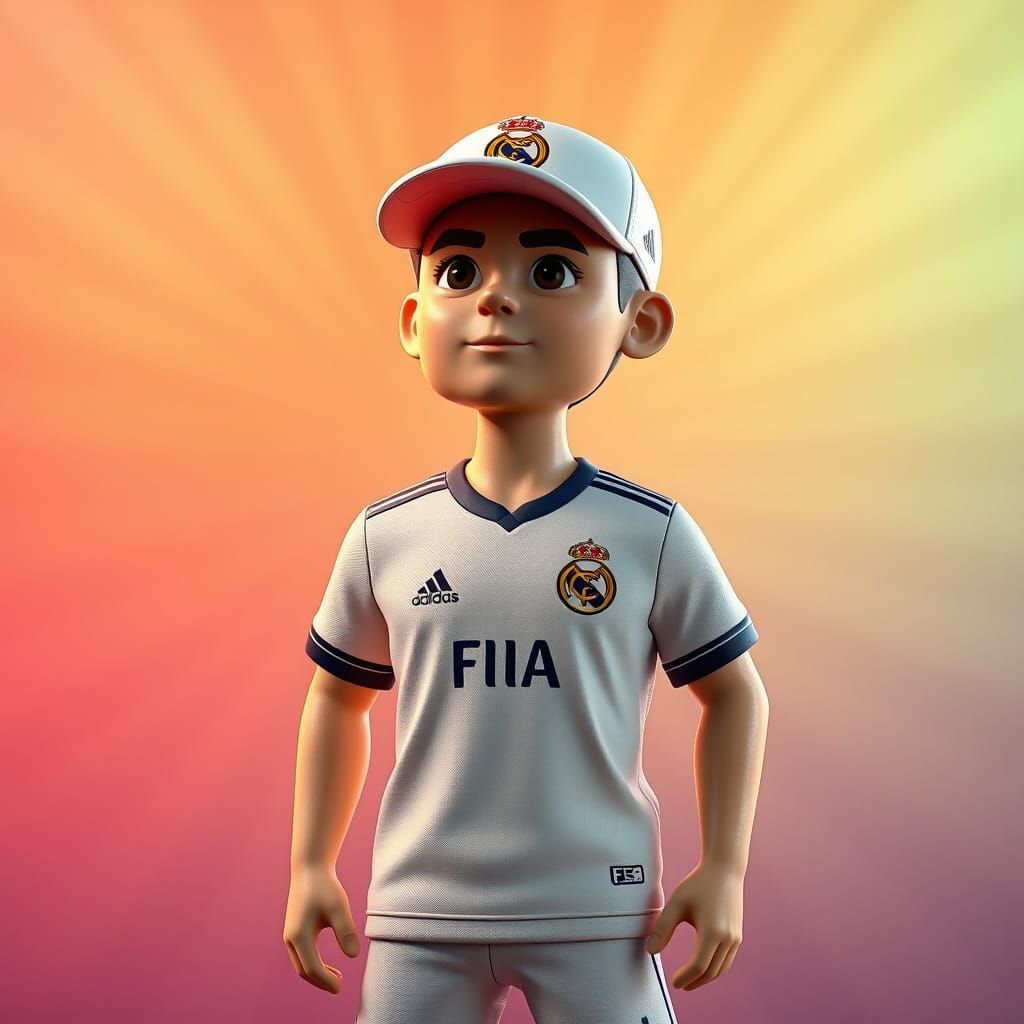 Vibrant Pop Cap Figurine in White DFB Jersey, Inspired by Pi...