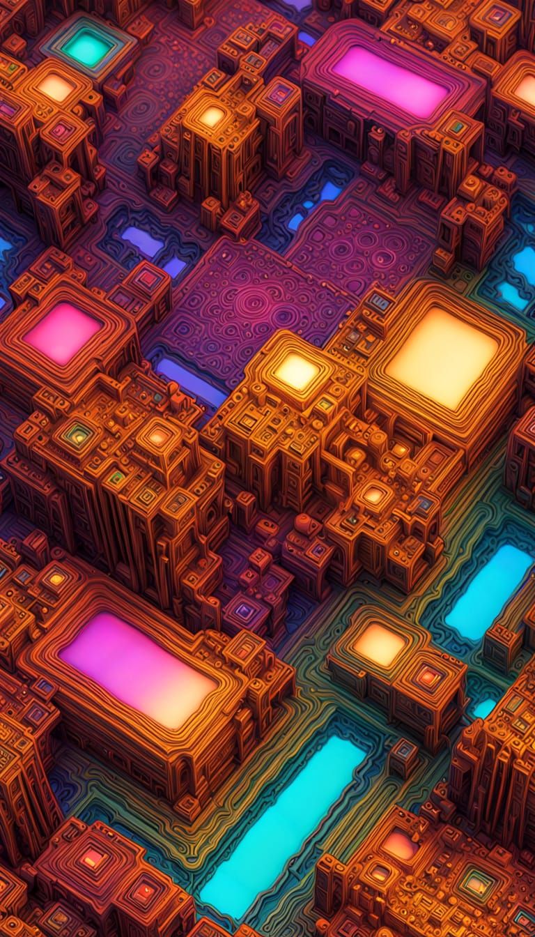 Geometric Abstract Art in Hypermodern Style