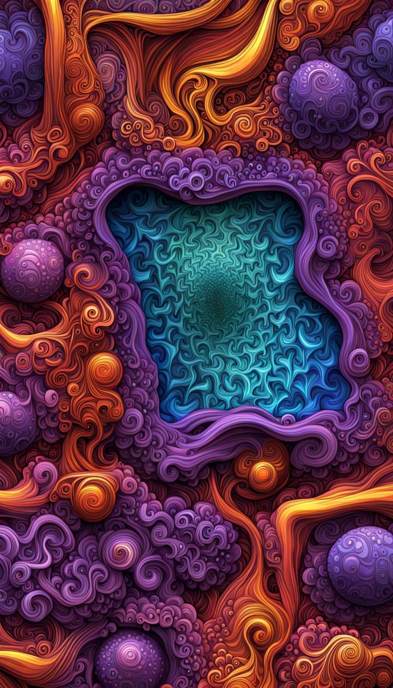 Geometric Abstract Art in Warm, Triadic Colors