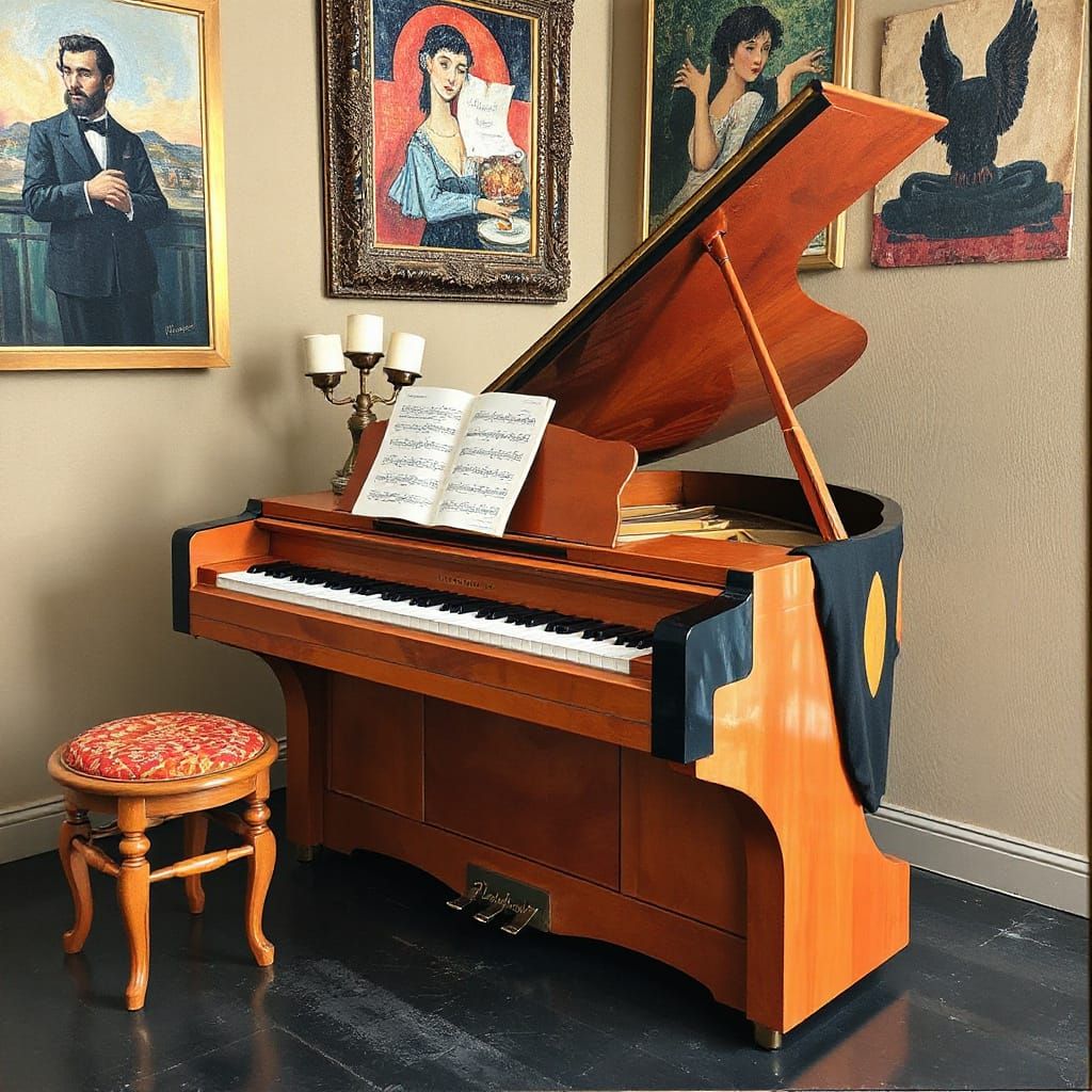 Cubist Piano in Picasso Style