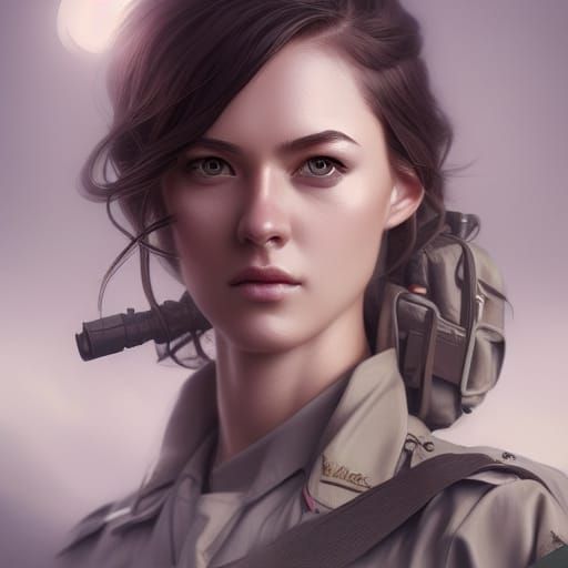 Beautiful Woman in US Army Uniform