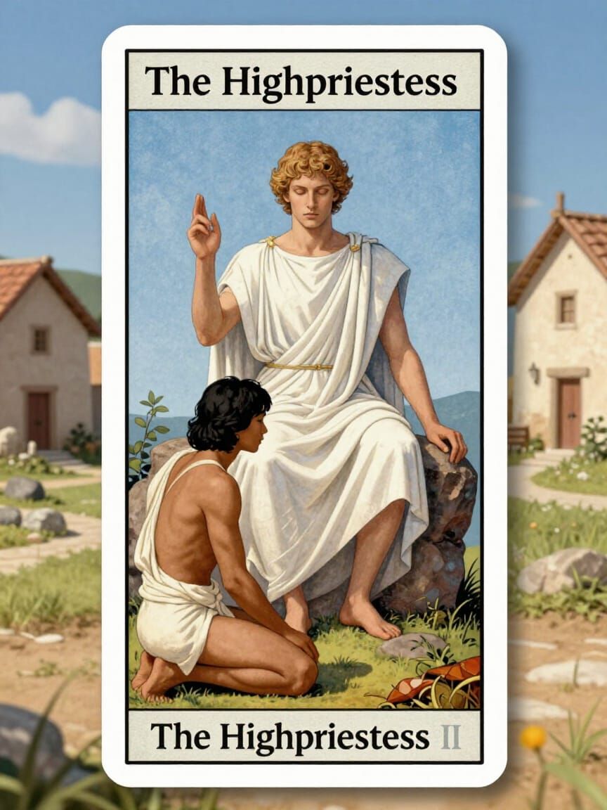 The Highpriestess Tarot Card II in Toga