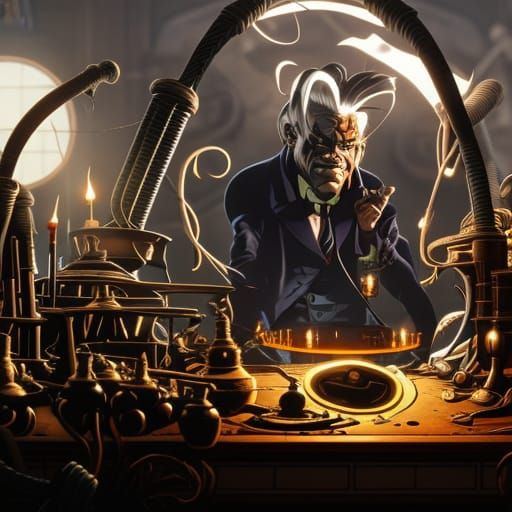 Hyperrealistic Dr. Jekyll in Laboratory Concept Art
