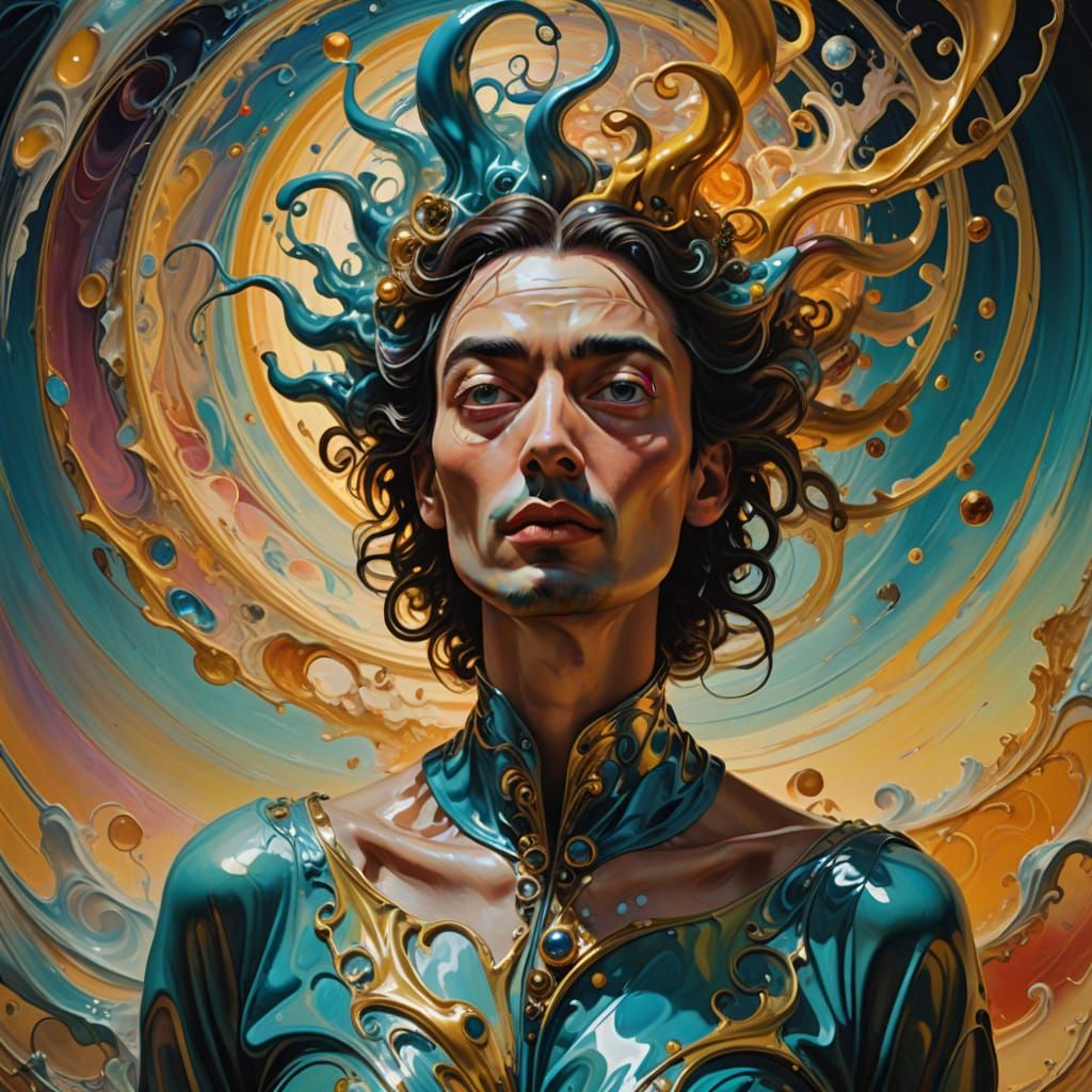 Ethereal Gluttony in Vibrant, Swirling Vortex