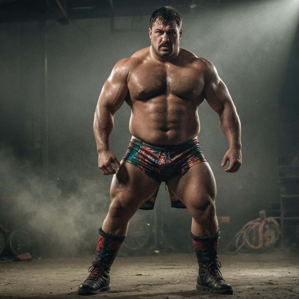Powerful Montenegrin Wrestler in Dramatic Sports Photography