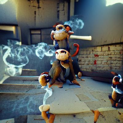 Gangster monkeys smoking trending on Artstation Unreal Engin...