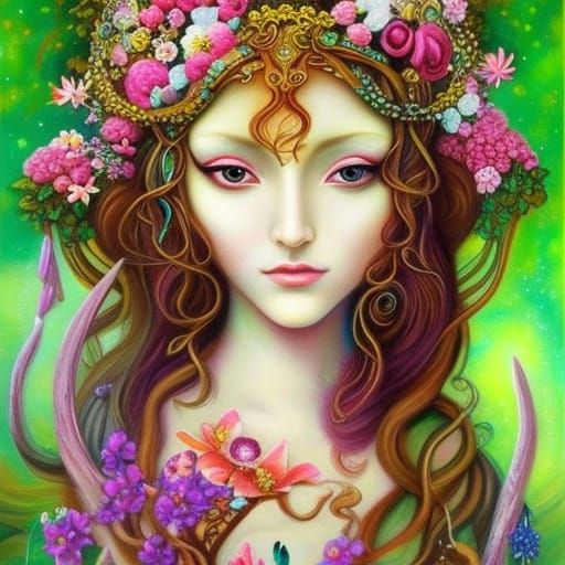 Floral Goddess: A Fantasy Art Portrait