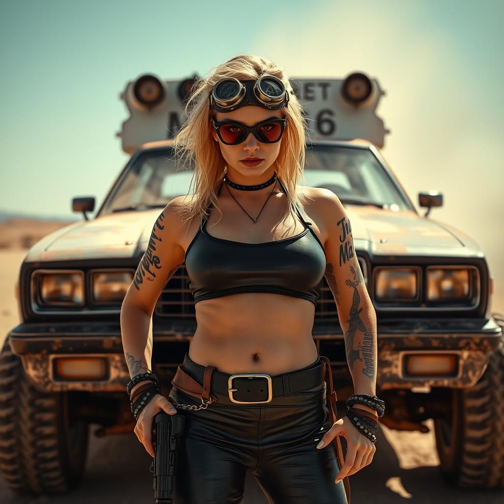 Cinematic Flux SI #08 📽️⚙️ Portrait of Mad Maxine in front ...