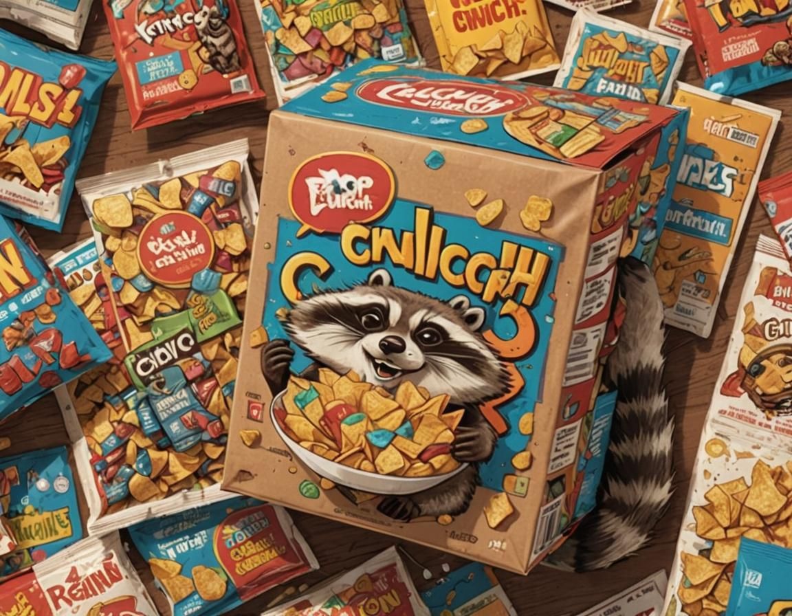Raccoon Crunch Comic Book Pop Art Portrait