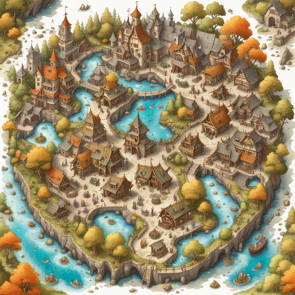 Detailed 8k Fantasy Map Floor Plan
