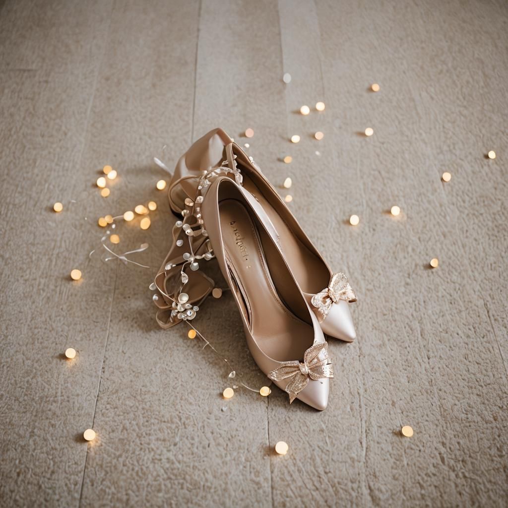 Elegant Women's Shoes in Bedroom: Bokeh Photography