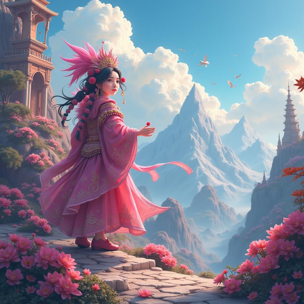 Gacha Life Character in Dreamlike Landscape