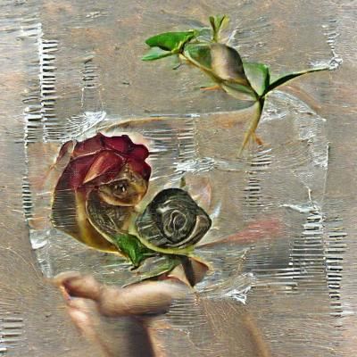 Ethereal Transparent Rose in Renaissance Style