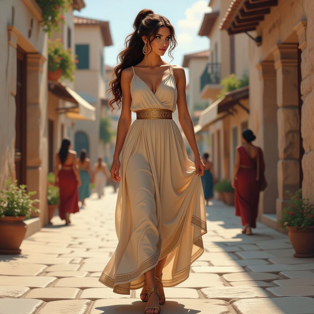 Megara in Ancient Greece: A Fantasy Oil Painting
