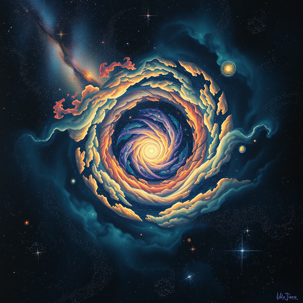 Mysterious Cosmic Vortex Beckons in Astral Landscape
