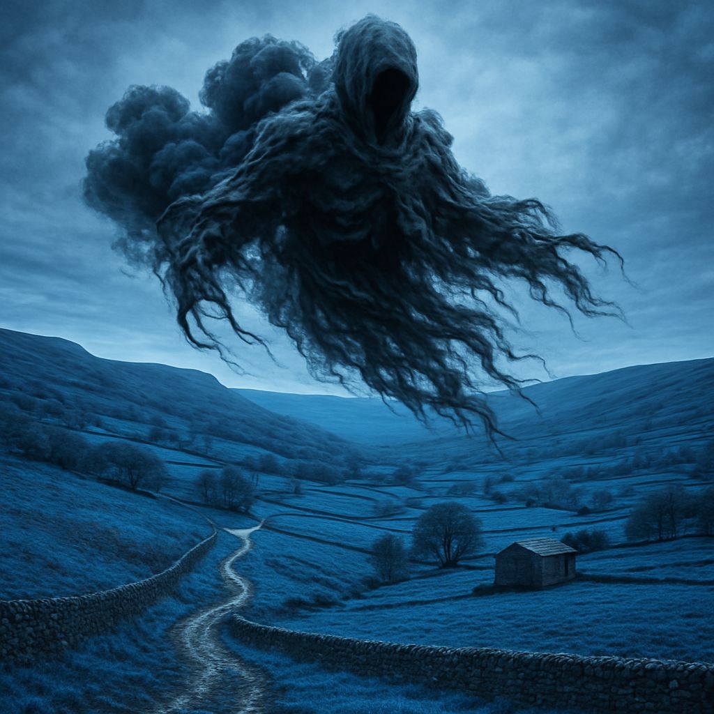 Blue Yorkshire Landscape with Dementor Cloud