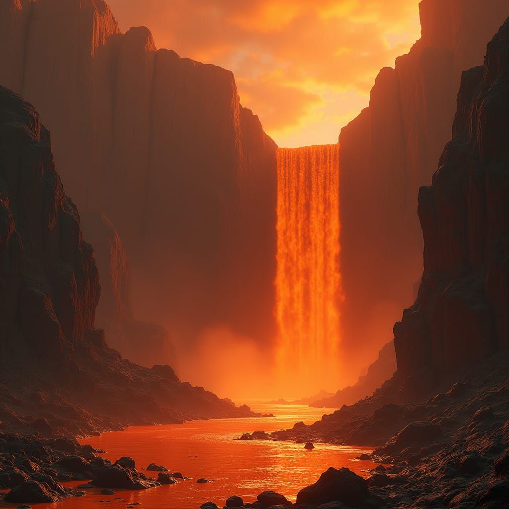 Titanian Abyss in Vibrant Orange and Black