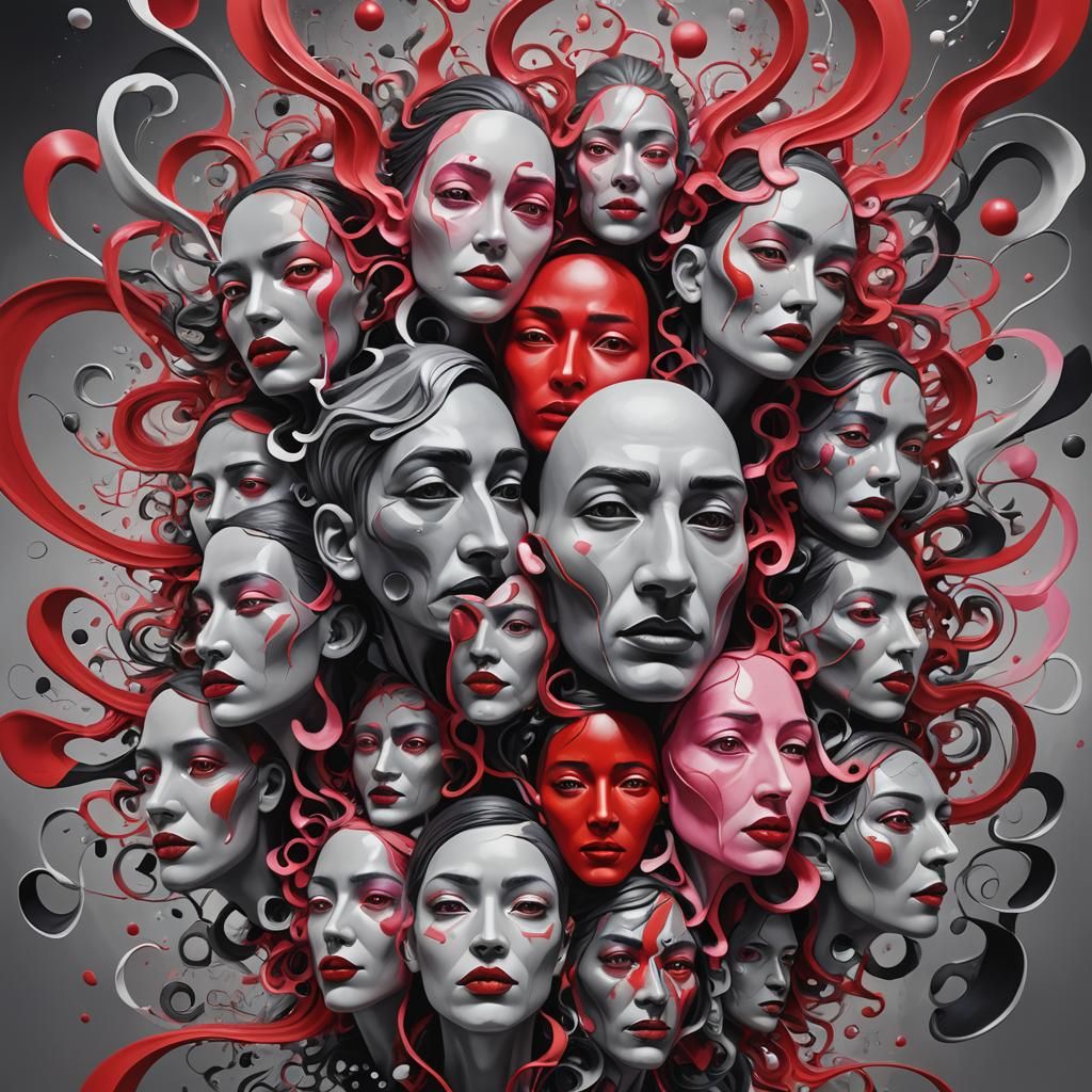 A surreal art magazine cover featuring an artist gallery wit...