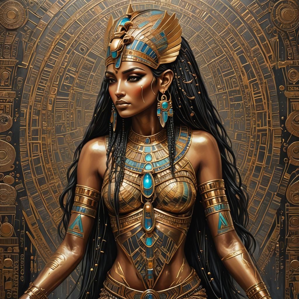 Iridescent Egyptian Goddess in Maxine Gadd Style