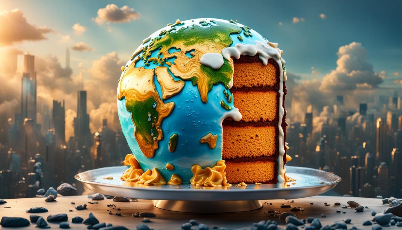 Earth as Glass Cake: 3D Hyperrealistic Render