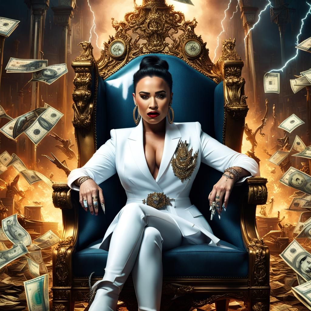 Throne Scene with Figure, Crocodiles, and Lightning