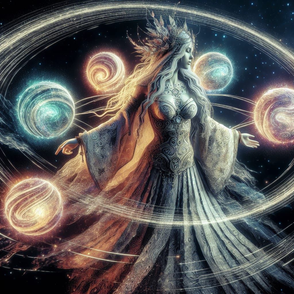 Majestic Pagan Priestess Embraces Elemental Powers