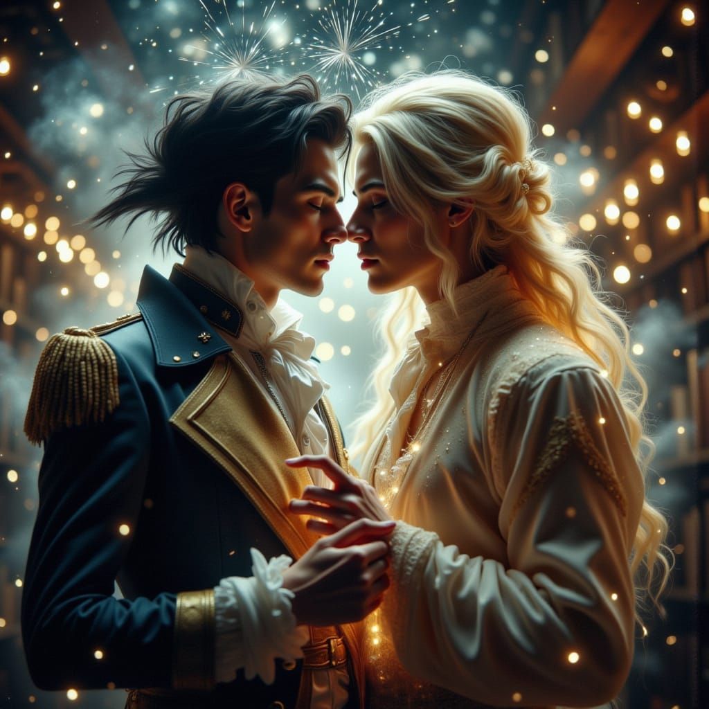 Ethereal Ghostly Lovers Share Eternal New Year's Kiss